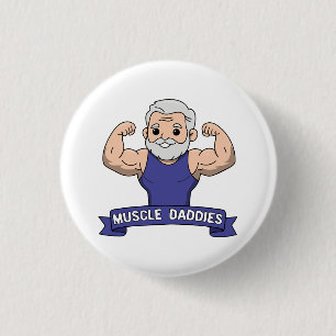 Schattige Kawaii Spier Daddy Baardige Bodybuilder Ronde Button 3,2 Cm