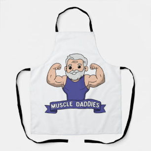 Schattige Kawaii Spier Daddy Baardige Bodybuilder Schort