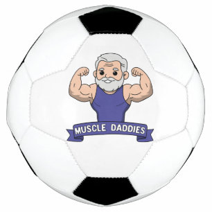 Schattige Kawaii Spier Daddy Baardige Bodybuilder Voetbal