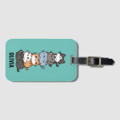 Schattige Kawaii Stack van Kitty Cats Bagagelabel (Voorkant (horizontaal))