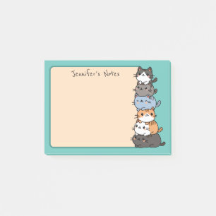 Schattige Kawaii Stack van Kitty Cats Custom Post-it® Notes