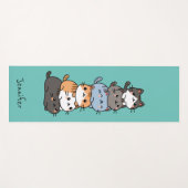 Schattige Kawaii Stapel Kittenkatten Custom Yogamat (Voorkant (horizontaal))