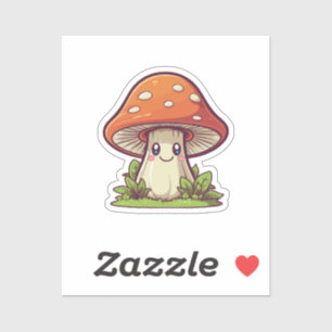 Schattige kawaii-stijl, Paddenstoelen zoeken Sticker
