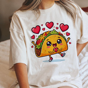 Schattige Kawaii Taco Liefde Hart Valentijnsdag Pr Tri-Blend Shirt
