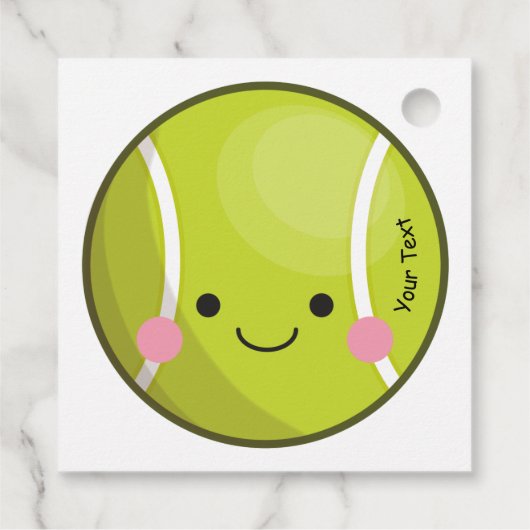 Schattige Kawaii Tennis Ball Aangepaste tekstsport Bedankjes Labels (Achterkant)