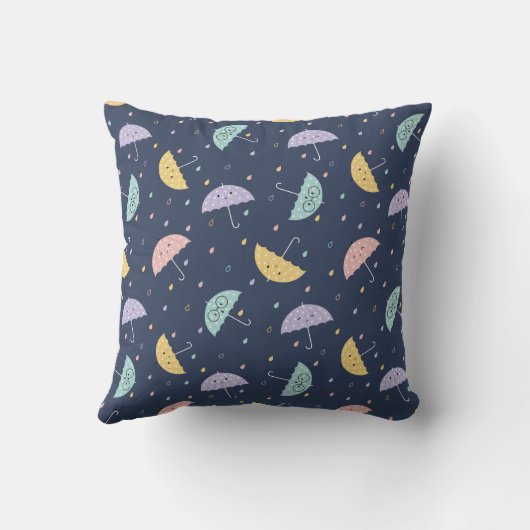 Schattige Kawaii Umbrella Pattern Sierkussen (Achterkant)