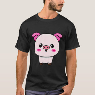 Schattige Kawaii Varken Charming Farmyard Design T-shirt