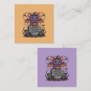 Schattige Kawaii Vleermuis Halloween Vierkante Visitekaartje