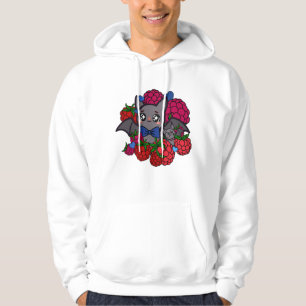 Schattige Kawaii Vleermuis met Rode Frambozen - Aa Hoodie
