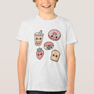 Schattige Kawaii Voedsel Vrienden – Bubble Tea, Do Tri-Blend Shirt