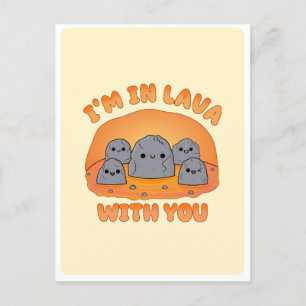 Schattige Kawaii Vulkanische Lavastenen Pun Grappi Briefkaart