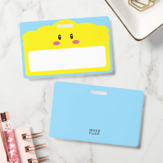 Schattige Kawaii Wolk Kinderen Basisschool Naamlab Badge