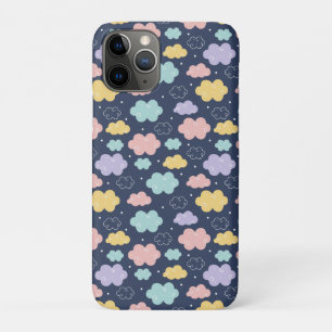 Schattige kawaii-wolkenpatroon iPhone 11 pro hoesje