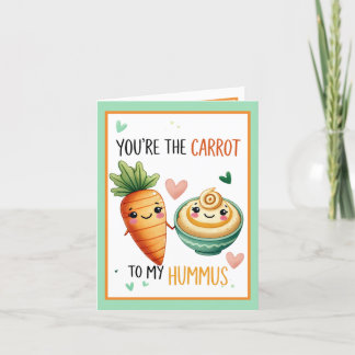 Schattige Kawaii Wortel en Hummus Bedankkaart