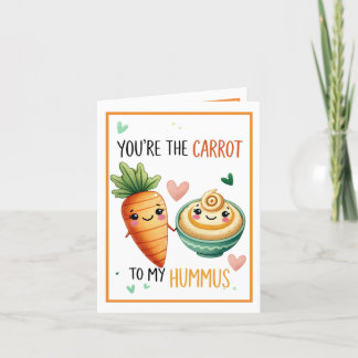 Schattige Kawaii Wortel en Hummus Bedankkaart