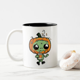 Schattige Kawaii Zombie Pompoen Iced Coffee Mok