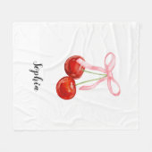 Schattige Kersen Coquette Babydeken Fleece Deken (Voorkant (Horizontaal))