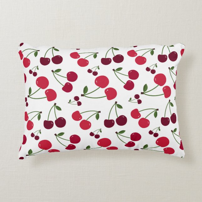 Schattige kersenpatroon Accent Pillow Kussen (Voorkant)