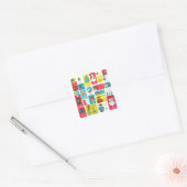 Schattige Kerst Advent Kalender illustratie Vierkante Sticker (Envelop)