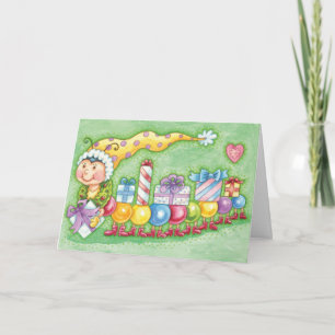 Schattige Kerst Caterpillar Trein met Cadeaus Feestdagen Kaart