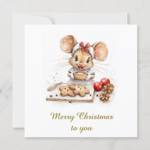 Schattige Kerst Chef Muis Kaart