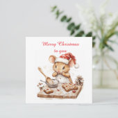 Schattige Kerst Chef Muis Kaart (Staand voorkant)