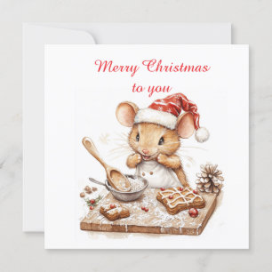 Schattige Kerst Chef Muis Kaart