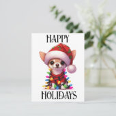 Schattige Kerst Chihuahua Feestdagenkaart (Staand voorkant)