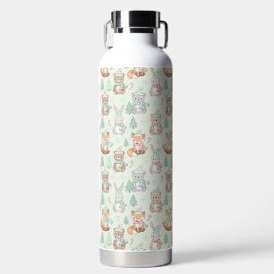 Schattige Kerst Dieren Naadloos Patroon Waterfles