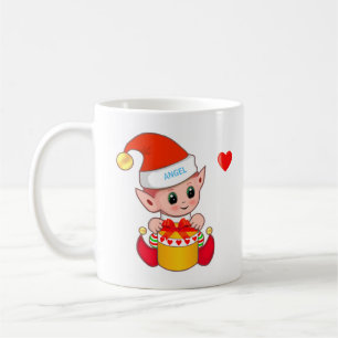 Schattige Kerst elf & hart Koffiemok