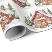 Schattige Kerst Gingerbread House Cadeaupapier (Rol Hoek)