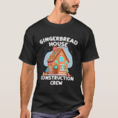Schattige Kerst Gingerbread Huis Bouw Crew T-shirt (Voorkant)