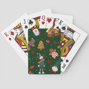Schattige Kerst Gingerbread Kabouters Rendier Fees Pokerkaarten