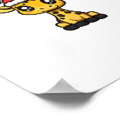 Schattige Kerst Giraffe Kerstmis Comic Poster (Hoek)
