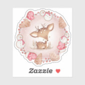 Schattige Kerst Herten Gingerbread Roze Kiss cut Sticker (Vel)