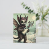 Schattige kerst horror Krampus met melk Briefkaart (Staand voorkant)