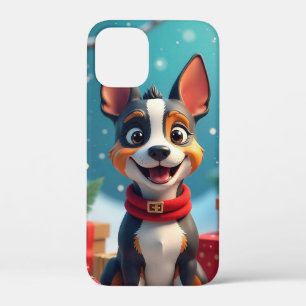 🎄🐶 Schattige Kerst Kerstmis Cartoon Puppy Knus F iPhone 12 Mini Hoesje