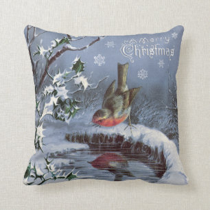 Schattige  kerst kussen met vogel!