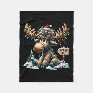 Schattige Kerst Moose Merry Christmoose Mannen Wom Fleece Deken