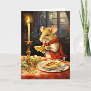 Schattige Kerst Muis Feestdagen Kaart