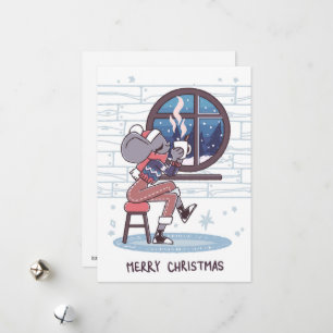 Schattige Kerst Muis  Feestdagenkaart