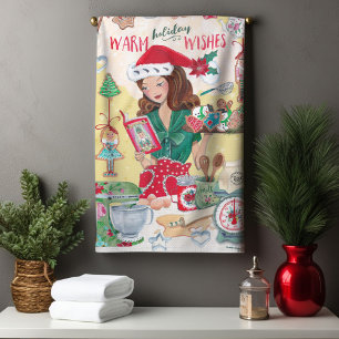 Schattige Kerst Notenkraker Koekjes Mevrouw Santa Theedoek