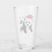 Schattige Kerst Panda Beer Custom Glas (Achterkant)