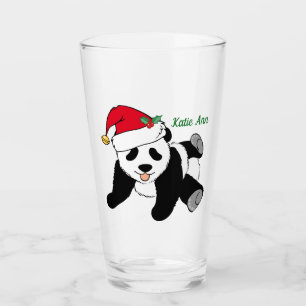 Schattige Kerst Panda Beer Custom Glas
