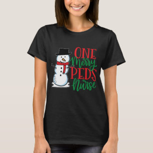Schattige Kerst PEDS Verpleegster - Kindersneeuwpo T-shirt