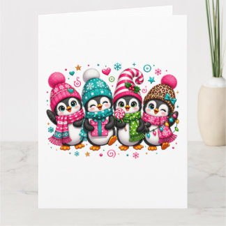 Schattige Kerst Pinguïns Kaart