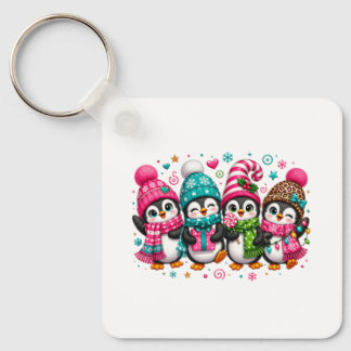 Schattige Kerst Pinguïns Sleutelhanger