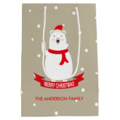 Schattige Kerst Polar Beer Medium Cadeauzakje (Achterkant)