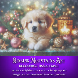 Schattige Kerst Puppy Craft Decoupage Tissuepapier