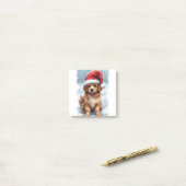 Schattige Kerst Puppy Post-it® Notes (Op bureau)
